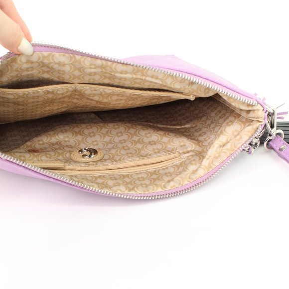 Lavender Python Clutch Purse - Picture 3 of 6